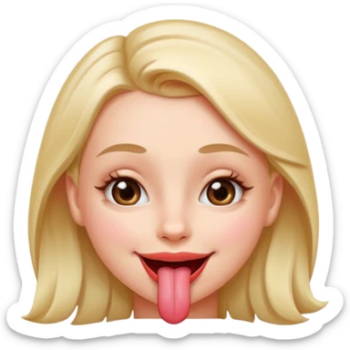 girl naked joke eye close with tongue sticker