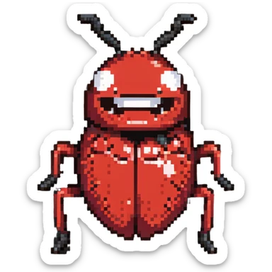 laughing red bug with black points sticker