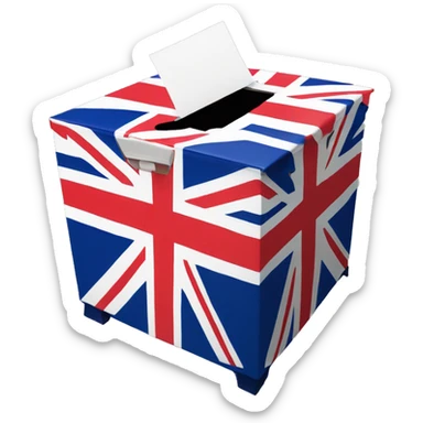 Ballot box with union jack sticker