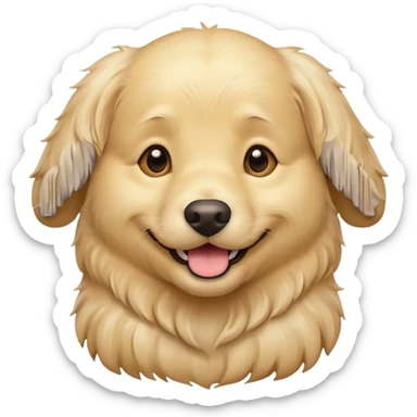 cream golden retriever sticker