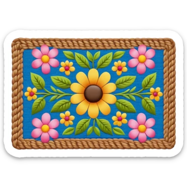 a doormat with floral patterns sticker