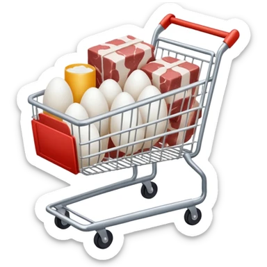 carrito de compras leche care  huevos carne sticker