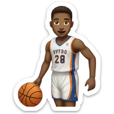 Niño jugando basket sticker