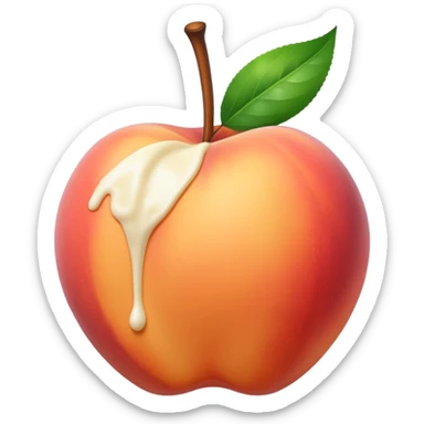 White chocolate dipped peach sticker