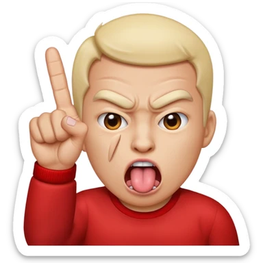 Tongue sticking out with middle finger sticker