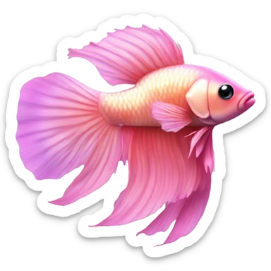 Iridescent beta fish pink sticker