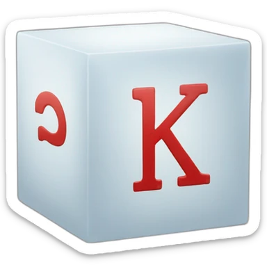 Lettre « k » on a cube sticker