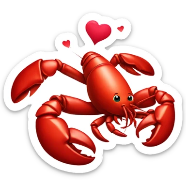 lobster valentine sticker