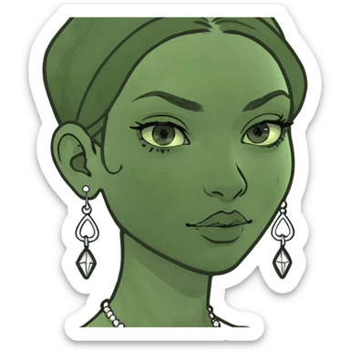 smiling girl with earrings sticker