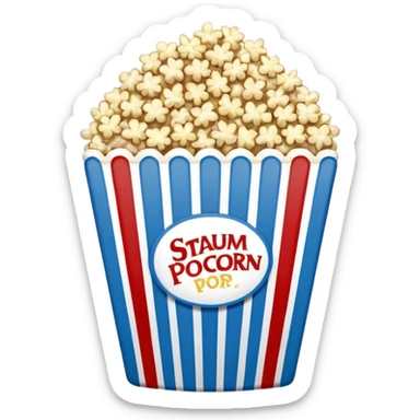 stadium popcorn in blue (#00A3E0) and red (#F9423A) sticker