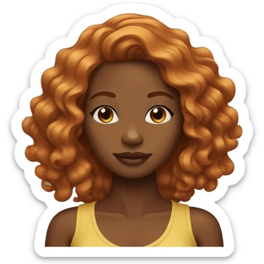 ginger black girl with body wave hair sticker