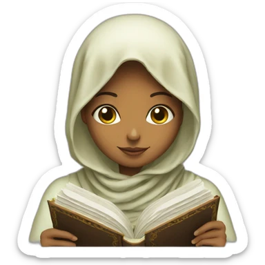 A veiled girl holding the Qur’an sticker
