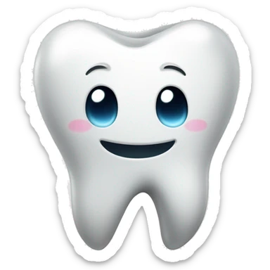 tooth with happy face and shinny sticker