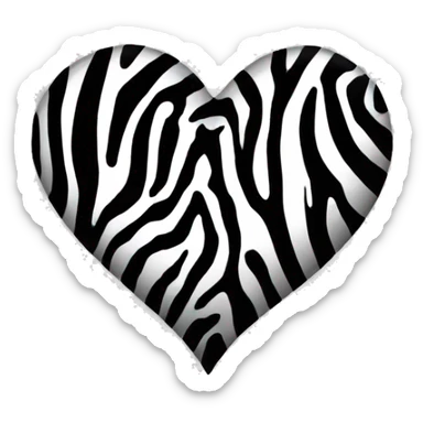 Heart with zebra print sticker