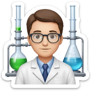 Chemist in his lab sticker