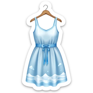 dress with hanger inside ice cube sticker