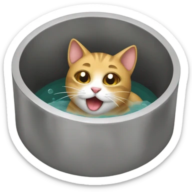 Sick cat in a well sticker
