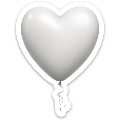 White Heart Balloons sticker