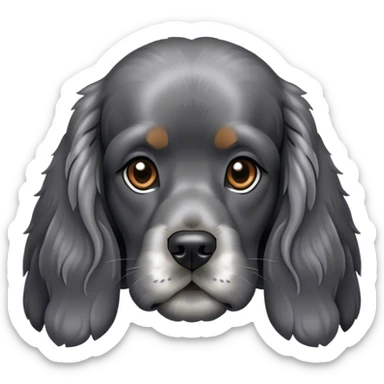 english cocker spaniel dark silver sticker