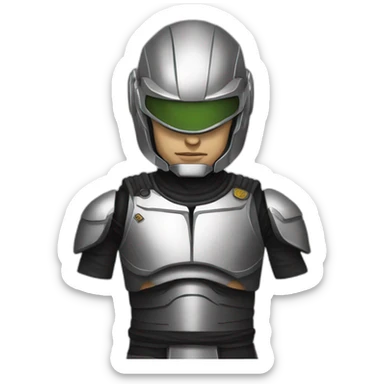 robocop in a Buddhist monk outfit sticker