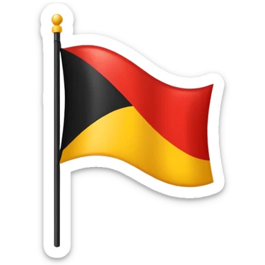 black yellow red flag with yellow being a circle in the middle sticker