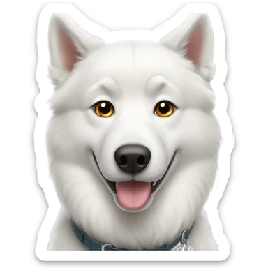 A white husky dog judger sticker