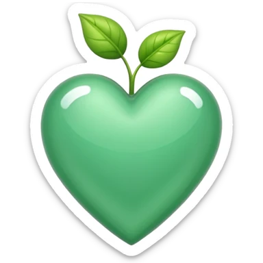 Un corazón de color verde en una tonalidad claridad con un poquito de brillitos sticker