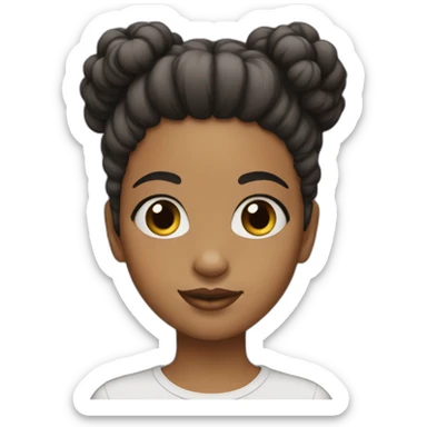 girl with 2 afro puffs cool sticker