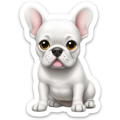 Buldogue francês branco e cinza  sticker