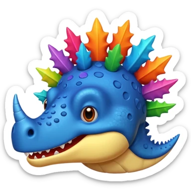 funny stegosaurus face with music notes funny  sticker