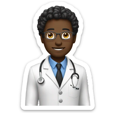 a black doctor saying "Hi" sticker