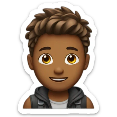  playful boy with roadman hair sticker