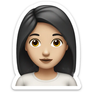 White girl with black hair sticker