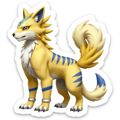 Zeraora-Renamon-Lombax-Weregarurumon-fusion-creature (full body sticker