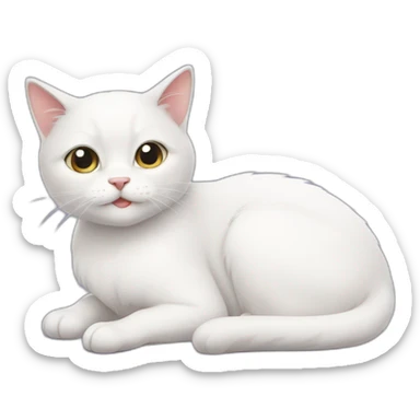 white cat slipped  sticker