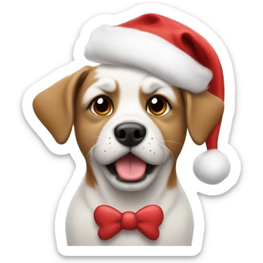 Dog with Santa hat  sticker