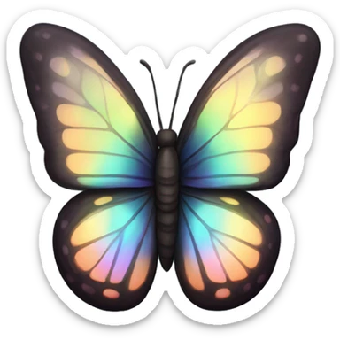 Dark iridescent butterfly glowing sticker