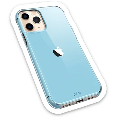 iphone 15 pro in a light blue case sticker