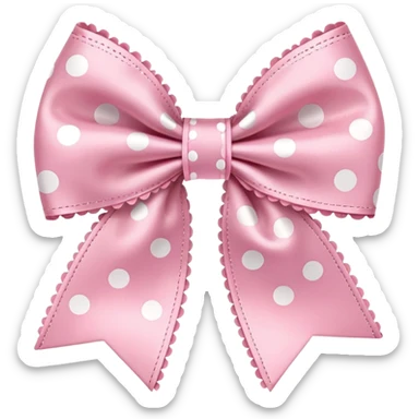 cute pastel pink bow with polka dots sticker