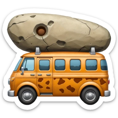  Prehistoric tall rocky Flintstones moving van  sticker