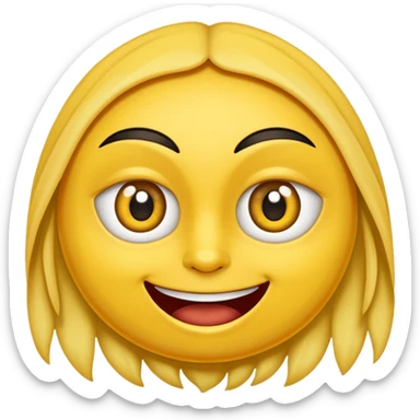 Cara amarilla con los ojos entrecerrados y una leve sonrisa cruel y macabra sticker