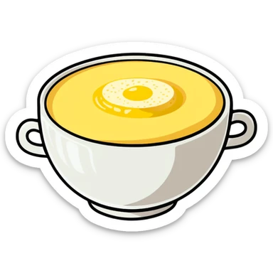 steaming bowl of grits with butter sticker