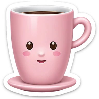 AESTHETIC baby pink CUP OF COFFEE with no steam sticker