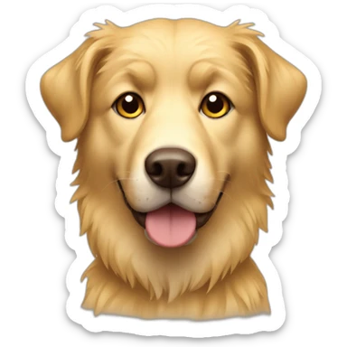yellow messy fur mixed breed brown eyes dog sticker