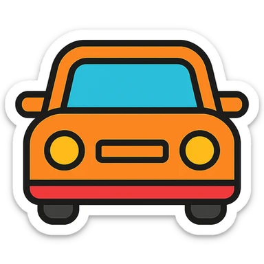 car icon in color outline style sticker