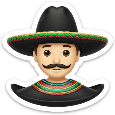 Mexican sombrero black sticker