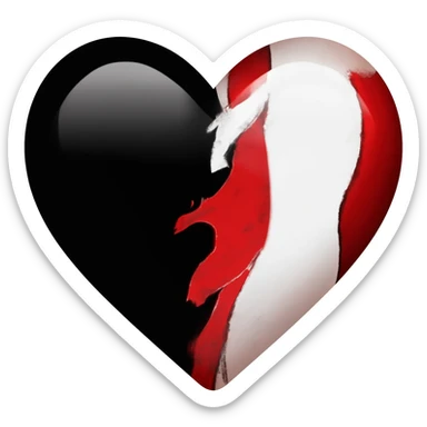 Gothic black and red and white heart sticker