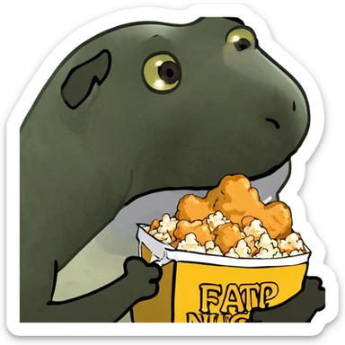 Fat Puppy eating nuggets sticker