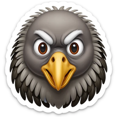 vulture - kind of menacing but in a funny comical way - can the vulture be making a face? sticker
