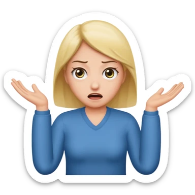 Rolling eyes and shrugging sticker